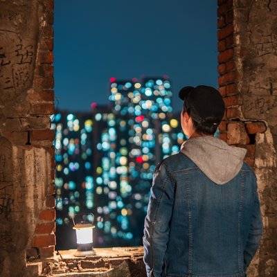夜景模特