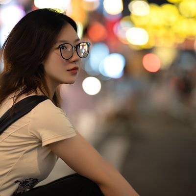 夜景模特