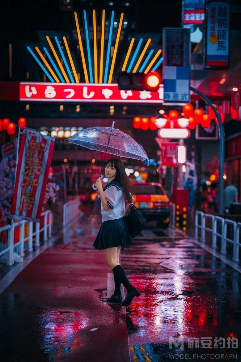 夜景模特