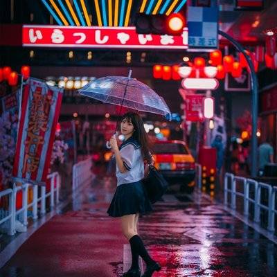 夜景模特