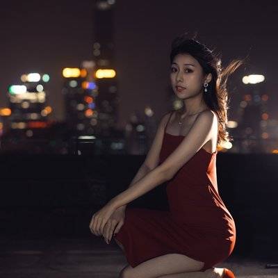 夜景模特