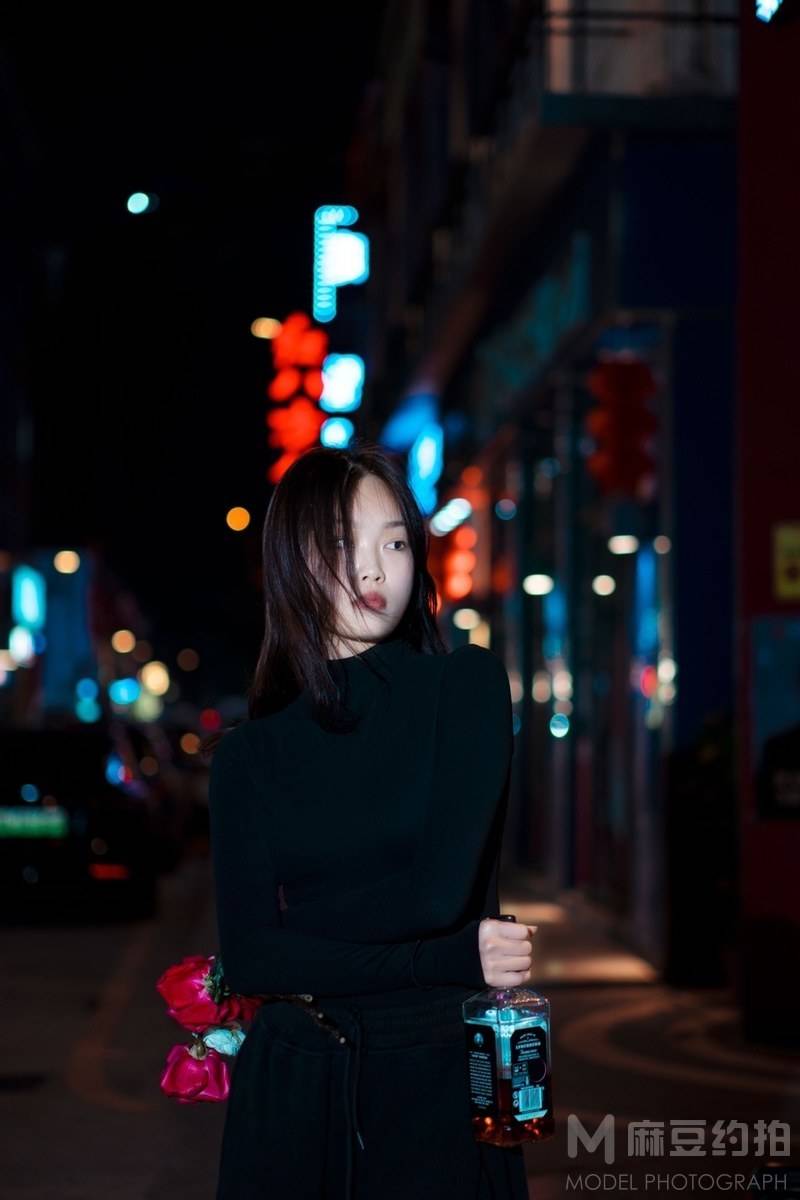 夜景模特