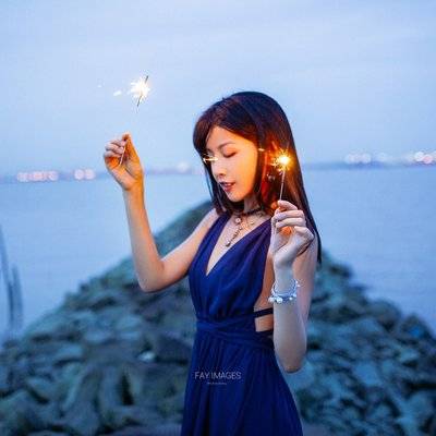 夜景模特