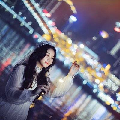 夜景模特