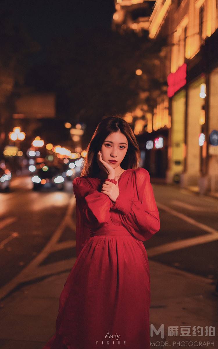 夜景模特
