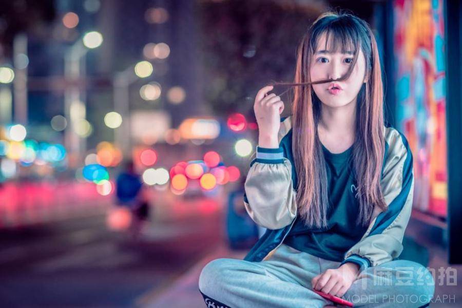 夜景模特