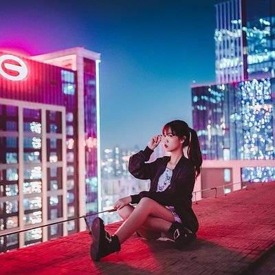 夜景模特