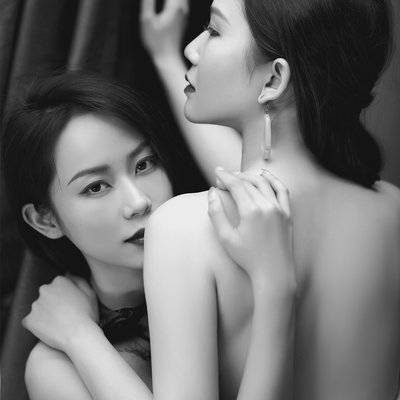 黑白模特