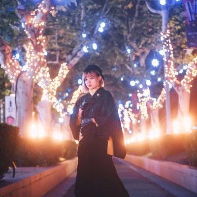 夜景模特