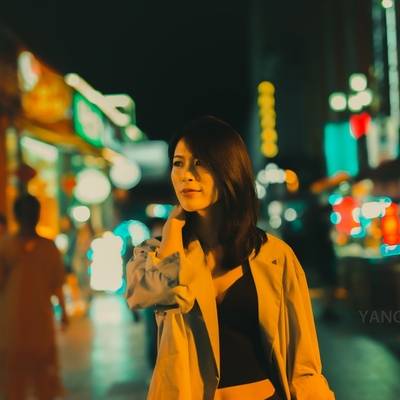 夜景模特