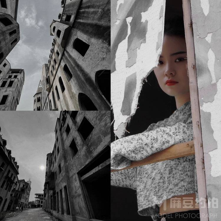 黑白模特