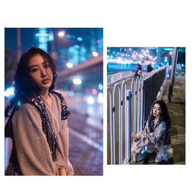 夜景模特