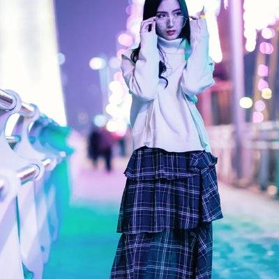 夜景模特