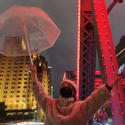 夜景模特