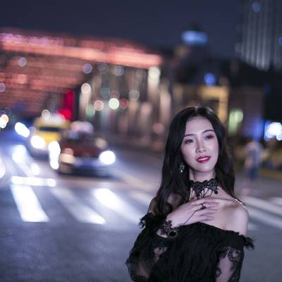 夜景模特