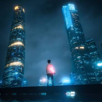 夜景模特