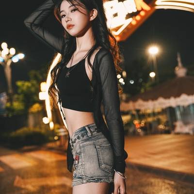 夜景模特