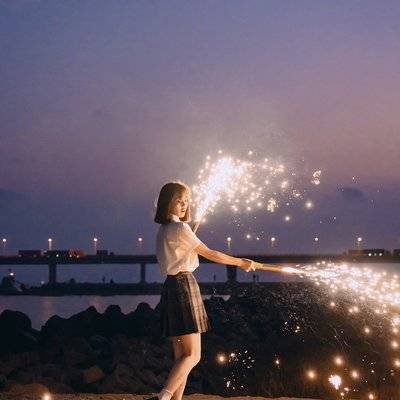 夜景模特