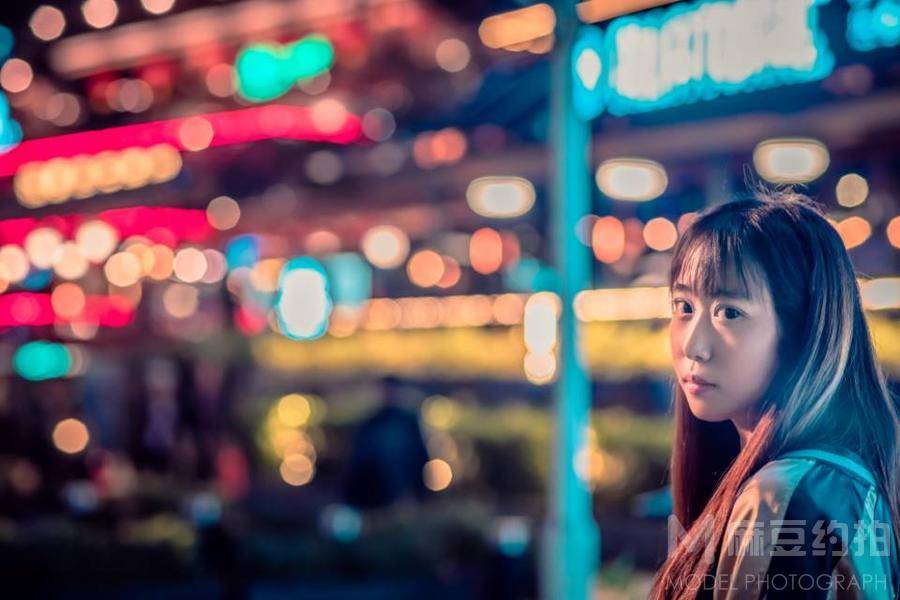 夜景模特
