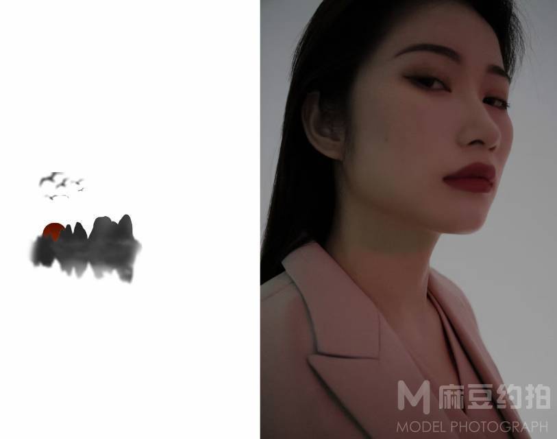黑白模特
