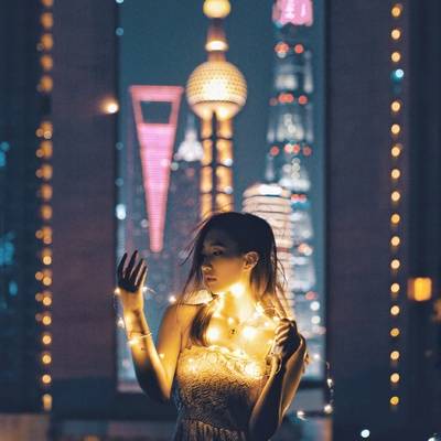 夜景模特