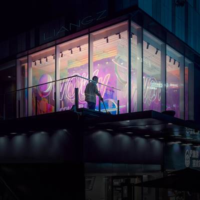 夜景模特
