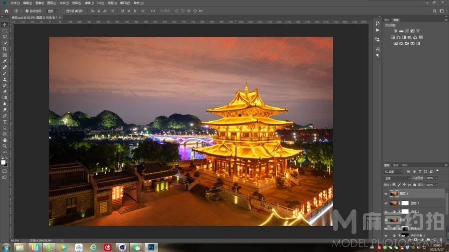 夜景模特