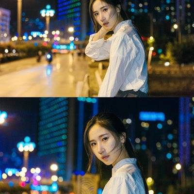 夜景模特