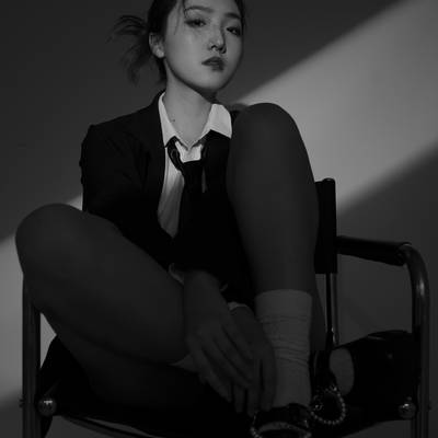 黑白模特