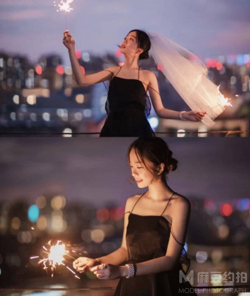 夜景模特