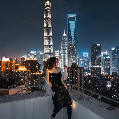 夜景模特