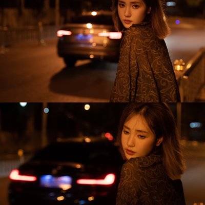 夜景模特