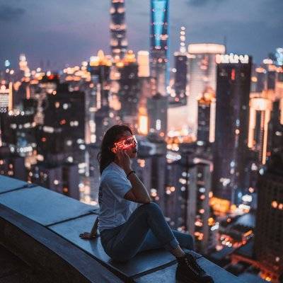 夜景模特
