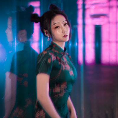 夜景模特