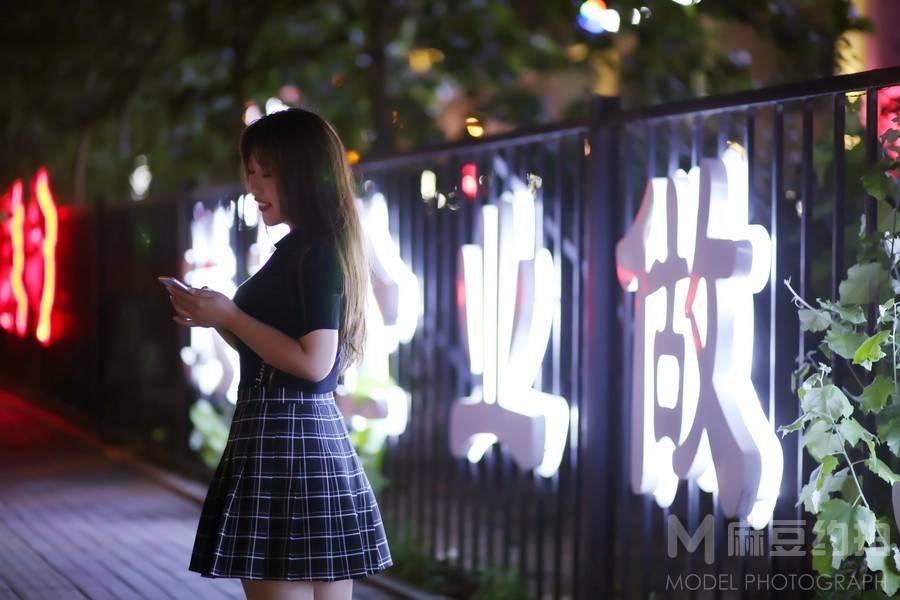 夜景模特
