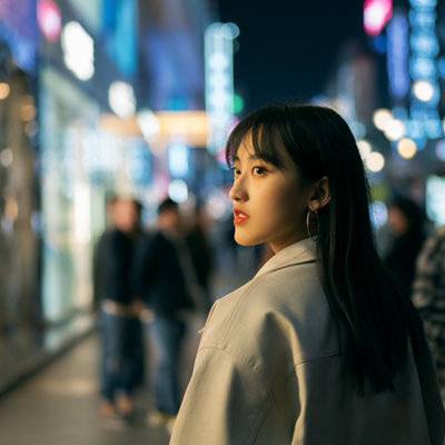 夜景模特