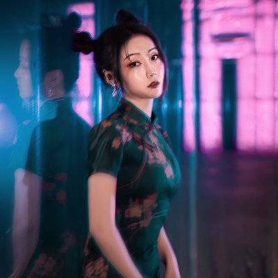 夜景模特