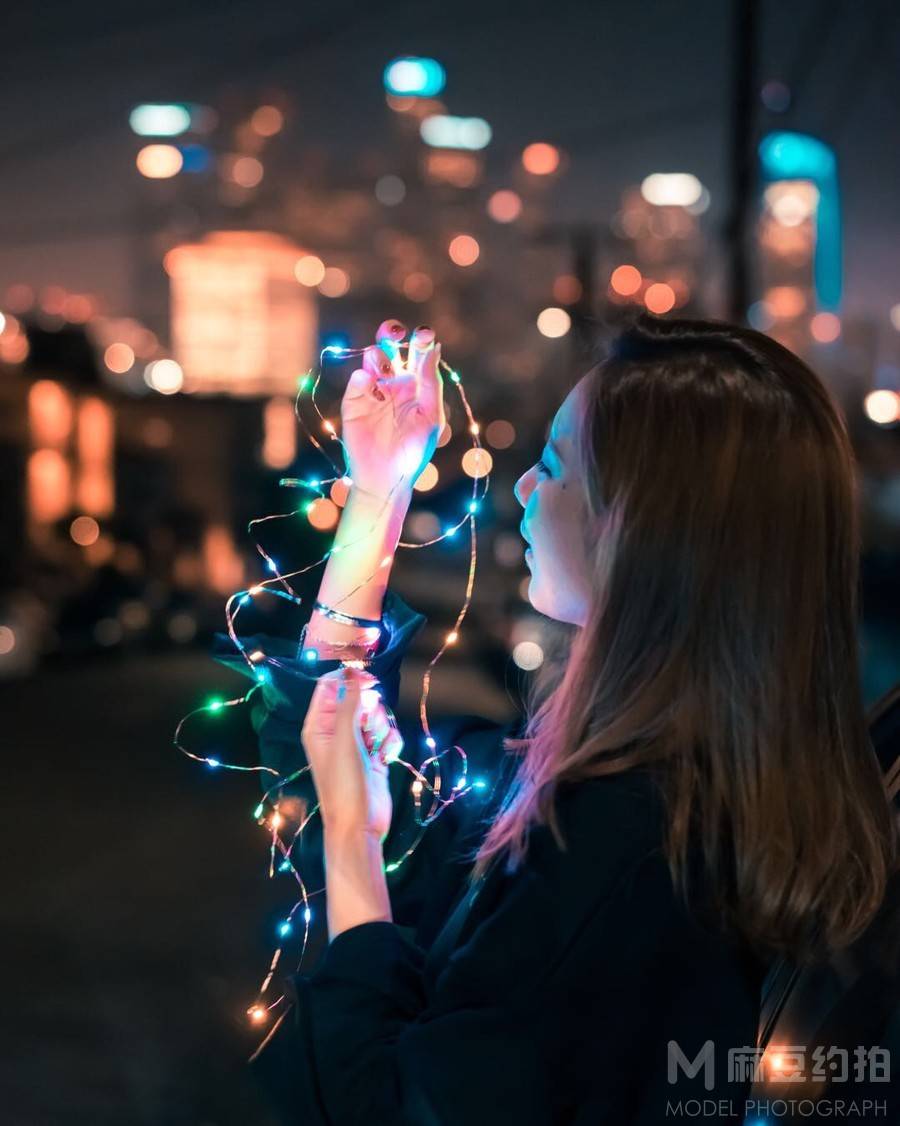 夜景模特