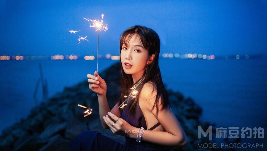 夜景模特