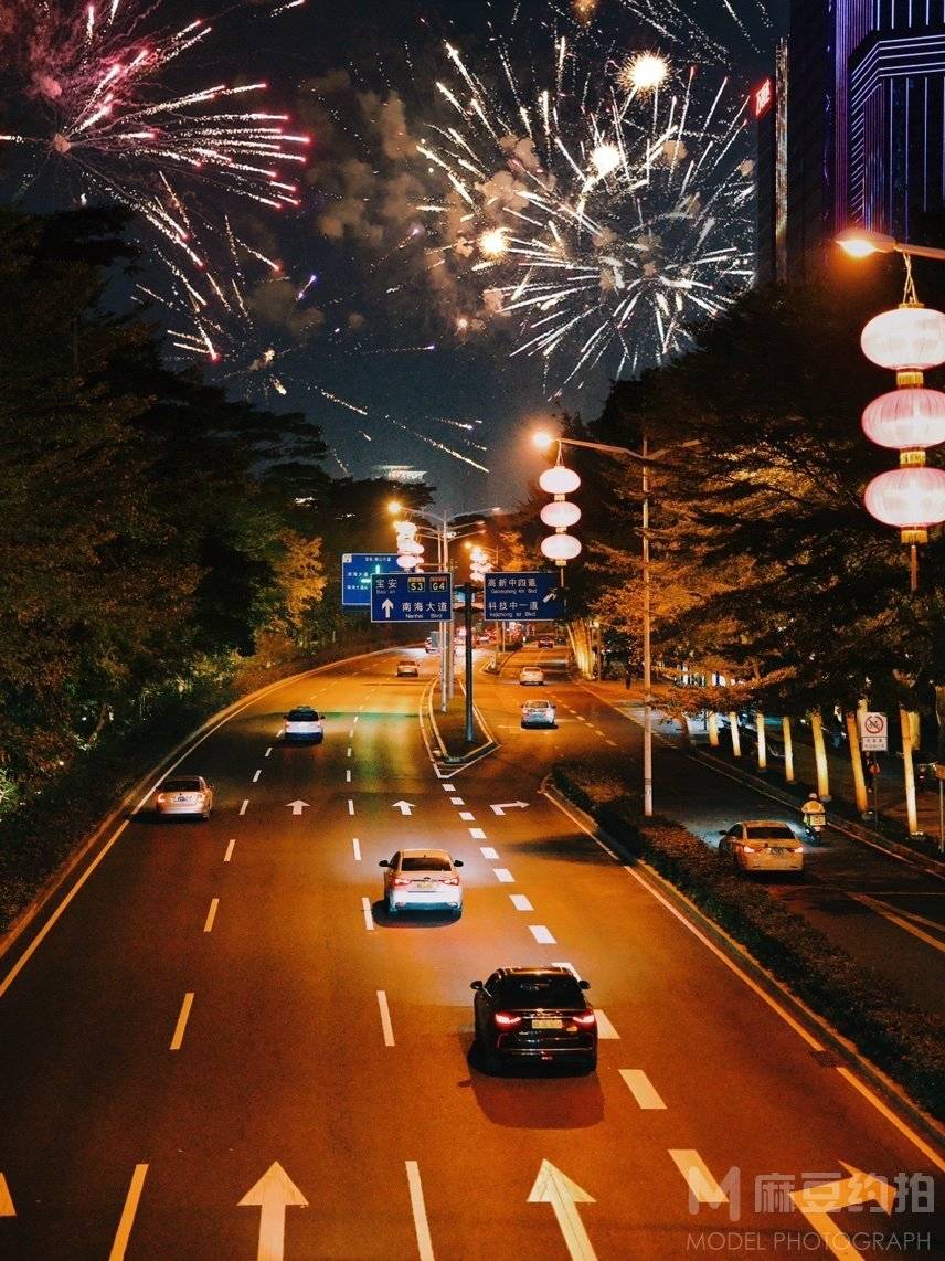 夜景模特