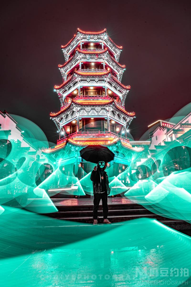 夜景模特