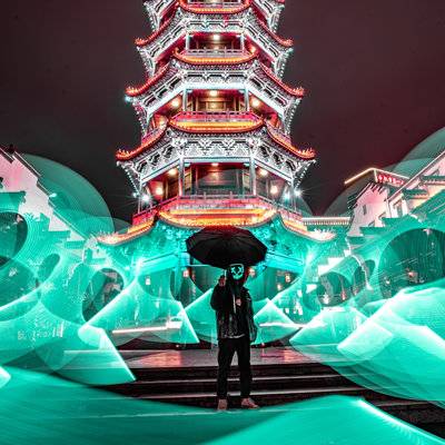 夜景模特