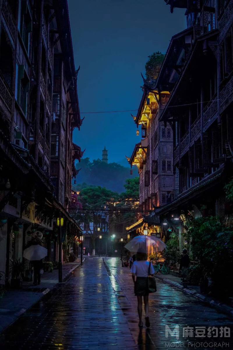 夜景模特
