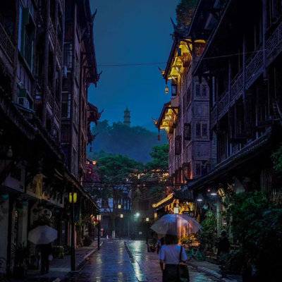 夜景模特