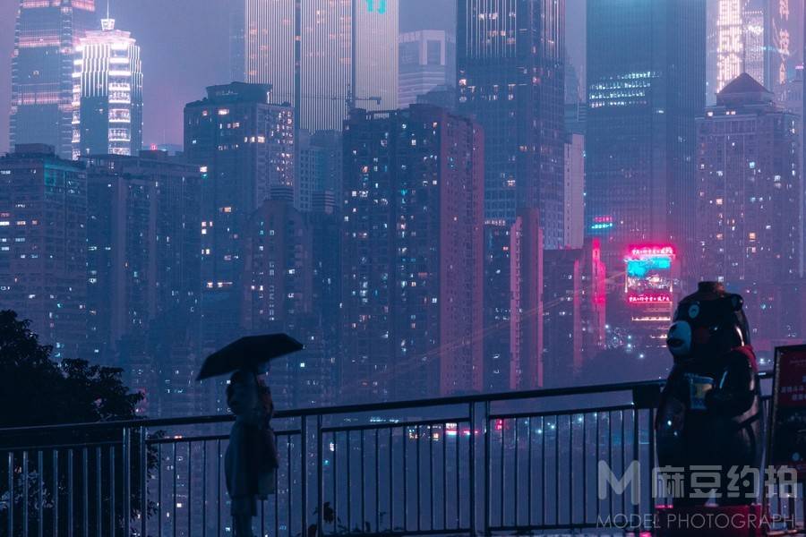 夜景模特