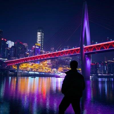 夜景模特