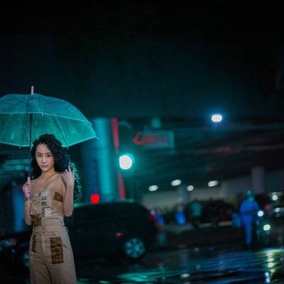夜景模特