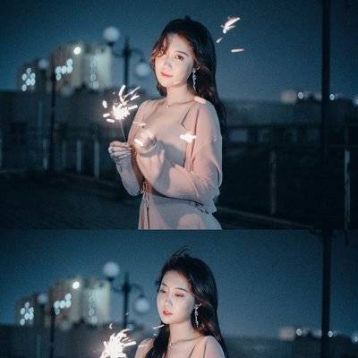 夜景模特