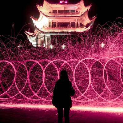 夜景模特