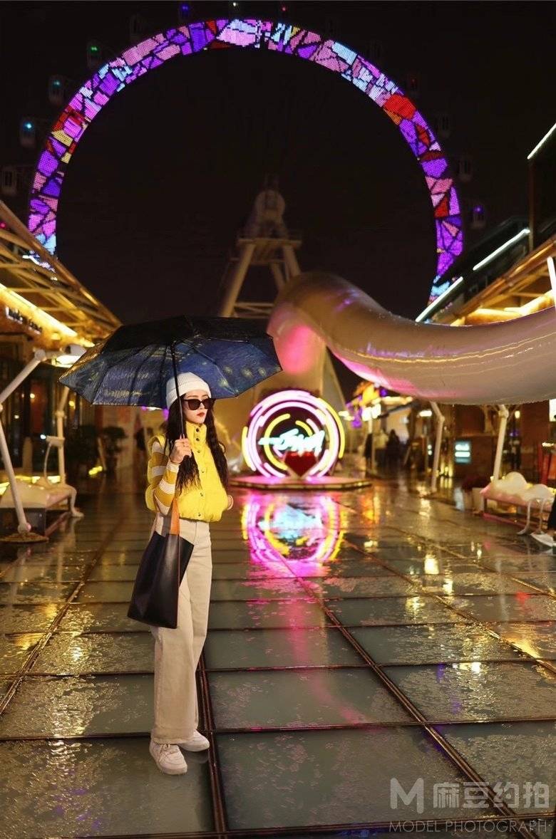 夜景模特